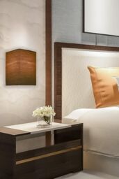 Harper Living Wall Wash Light with Switch Rectangle Mocha Fabric Shade in Brown - thumbnail 2