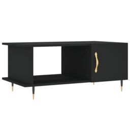 Berkfield Home Coffee Table Black 90x50x40 cm Engineered Wood - Size: 90 x 50 x 40 cm - thumbnail 2