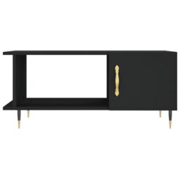 Berkfield Home Coffee Table Black 90x50x40 cm Engineered Wood - Size: 90 x 50 x 40 cm - thumbnail 5