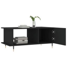 Berkfield Home Coffee Table Black 90x50x40 cm Engineered Wood - Size: 90 x 50 x 40 cm - thumbnail 4