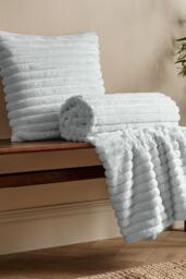 Catherine Lansfield 'Cosy Ribbed' Cushion in Grey - Size: 45 cm x 45 cm - thumbnail 3