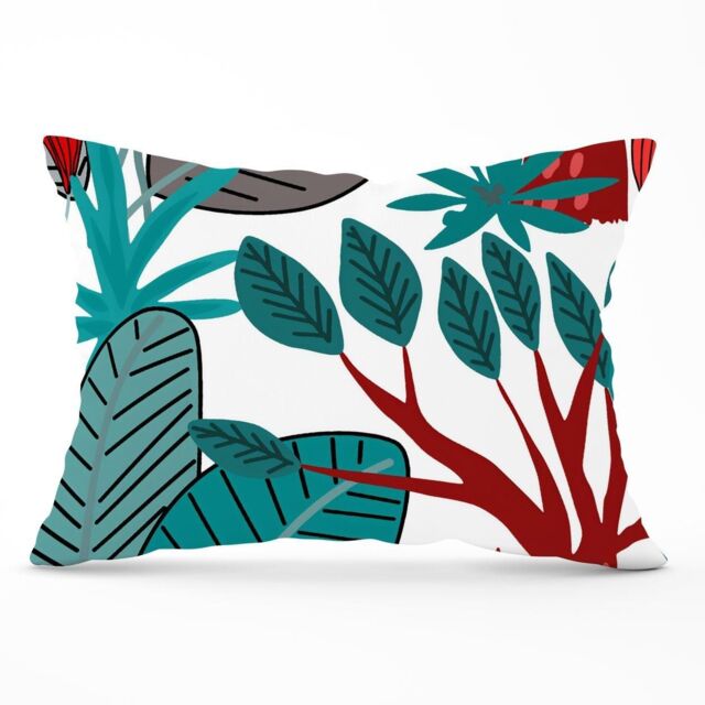Warren Reed - Designer Jungle Exotic Summer Tropical Leaves Cushions in Green - Size: 45 cm x 45 cm - image 1