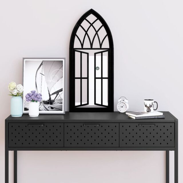 Berkfield Home Mirror Black 70x30 cm Iron for Indoor Use - image 1