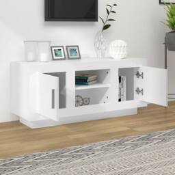Berkfield Home TV Cabinet White 102x35x45 cm Engineered Wood - Size: 102 x 35 x 45 cm - thumbnail 1