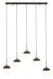 Orsina Industrial Chrome 5 Pendant Light, Adjustable Globe Pendant Ceiling Light for Dining Table, Hanging Light in Black - thumbnail 5