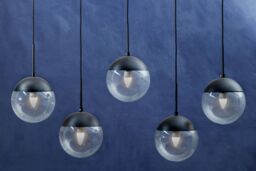 Orsina Industrial Chrome 5 Pendant Light, Adjustable Globe Pendant Ceiling Light for Dining Table, Hanging Light in Black - thumbnail 3