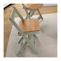 Seconique Santos Folding Chair (Box of 2) Green/Distressed Waxed Pine in Green