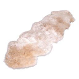 Native Natural Double Sheepskin Rug in Beige - Size: 60 cm x 240 cm - thumbnail 4