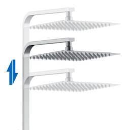 Hinsinc 300mm Thermostatic Twin Head Square Chrome Rain Shower Set in Silver - Size: 180 cm width x 180 cm drop - thumbnail 4