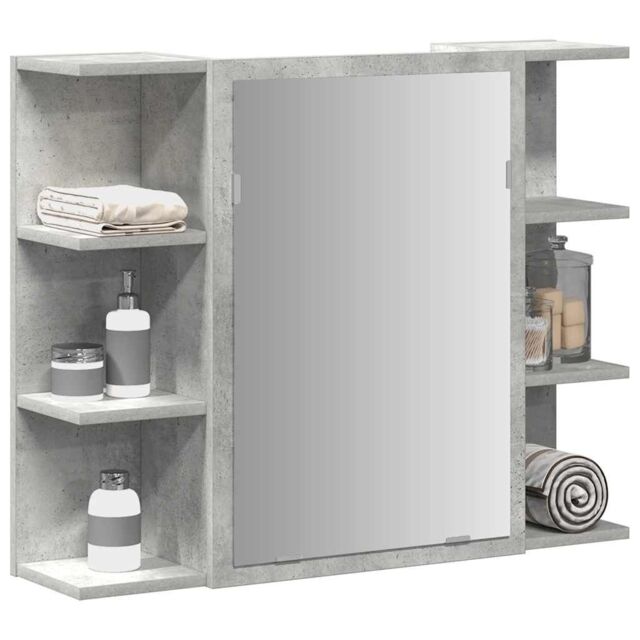 Berkfield Home Bathroom Mirror Cabinet Concrete Grey 80x20.5x64 cm Engineered Wood - image 1