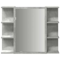 Berkfield Home Bathroom Mirror Cabinet Concrete Grey 80x20.5x64 cm Engineered Wood - thumbnail 4