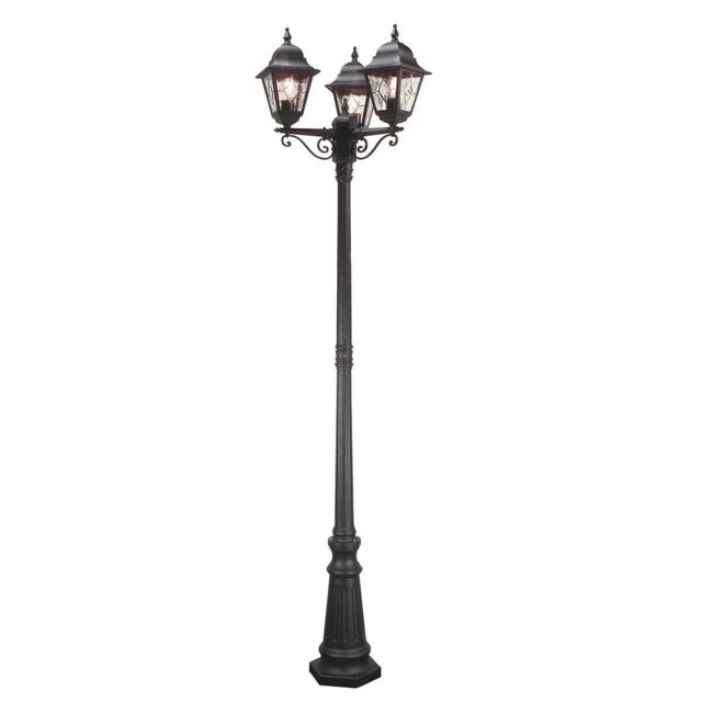 Netlighting Norfolk 3 Light Outdoor Lamp Post Black IP43 E27 - image 1