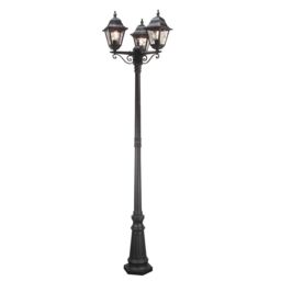 Netlighting Norfolk 3 Light Outdoor Lamp Post Black IP43 E27 - thumbnail 1