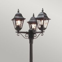 Netlighting Norfolk 3 Light Outdoor Lamp Post Black IP43 E27 - thumbnail 2