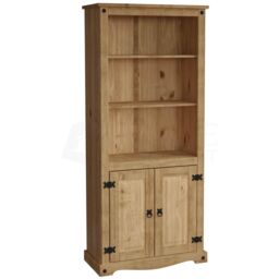 Home Discount Vida Designs Corona 2 Door & 3 Shelves Bookcase Storage Furniture in Brown - thumbnail 6