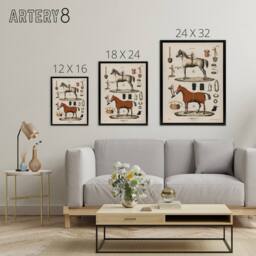 "Artery8 Horseback Riding Camille Jeune Vintage Black Framed Canvas Wall Art in Beige - Size: W12"" x H16""" - thumbnail 4