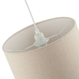 Happy Homewares Light Taupe Oatmeal Linen Fabric Drum Lamp Shade with Cotton Lining in Light Beige - Size: 12 inches - thumbnail 4