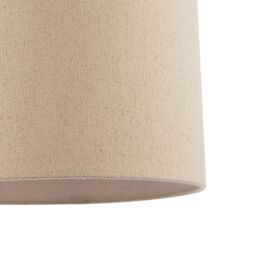 Happy Homewares Light Taupe Oatmeal Linen Fabric Drum Lamp Shade with Cotton Lining in Light Beige - Size: 12 inches - thumbnail 5