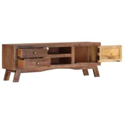 Berkfield Home TV Cabinet 110x30x40 cm Rough Mango Wood in Brown - Size: 110 x 30 x 40 cm
