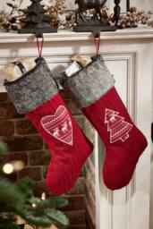 Dibor Luxury Red Nordic Tree Xmas Tree Christmas Gift Bag Christmas Stocking - Size: Medium - thumbnail 4