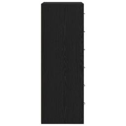 Berkfield Home Sideboard with 6 Drawers Black Oak 50x34x96 cm Engineered Wood - Size: 50 x 34 x 96 cm - thumbnail 7