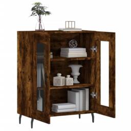 Berkfield Home Sideboard Smoked Oak 69.5x34x90 cm Engineered Wood in Brown - thumbnail 4