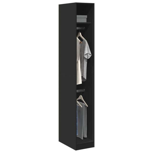 Berkfield Home Wardrobe Black 30x50x200 cm Engineered Wood - Size: 30 x 50 x 200 cm