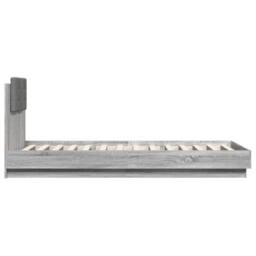 Berkfield Home Durable Bed Frame with LED without Mattress Grey Sonoma 100x200 cm - thumbnail 7