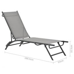 Berkfield Home Sun Loungers 2 pcs Textilene & Steel in Grey - thumbnail 8