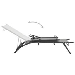 Berkfield Home Sun Loungers 2 pcs Textilene & Steel in Grey - thumbnail 4