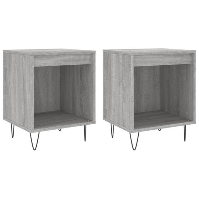 Berkfield Home Bedside Cabinets 2 pcs Grey Sonoma 40x35x50 cm Engineered Wood - Size: 40 x 35 x 50 cm - image 1