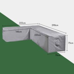 VonHaus Waterproof Premium Garden Large L-Shape Sofa Cover in Grey - thumbnail 7