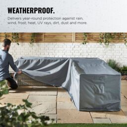 VonHaus Waterproof Premium Garden Large L-Shape Sofa Cover in Grey - thumbnail 3