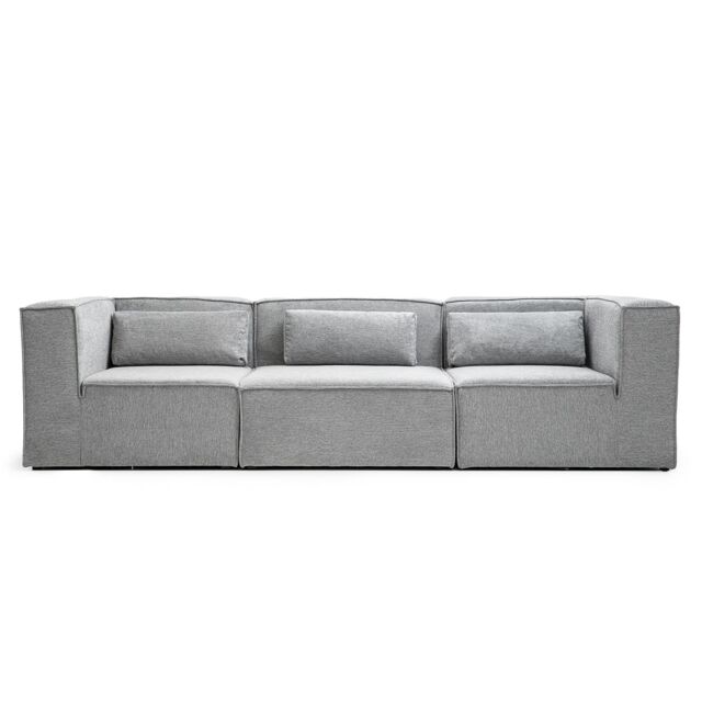 Abakus Direct Doris Basket Weave 4 Seater Sofa with Modular Comfort & Timeless Style in Grey - image 1