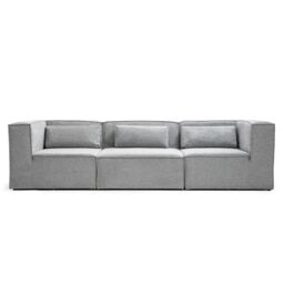 Abakus Direct Doris Basket Weave 4 Seater Sofa with Modular Comfort & Timeless Style in Grey - thumbnail 1