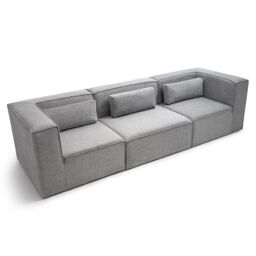 Abakus Direct Doris Basket Weave 4 Seater Sofa with Modular Comfort & Timeless Style in Grey - thumbnail 4