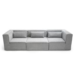 Abakus Direct Doris Basket Weave 4 Seater Sofa with Modular Comfort & Timeless Style in Grey - thumbnail 3