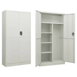 Berkfield Home Locker Cabinet Light Grey 90x40x180 cm Steel - Size: 90 x 40 x 180 cm - thumbnail 2