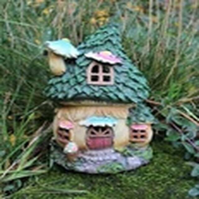 EONLION Garden Ornament Fairy Blue Chimney House Decorative Ornament - image 1