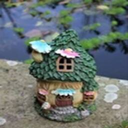 EONLION Garden Ornament Fairy Blue Chimney House Decorative Ornament - thumbnail 4