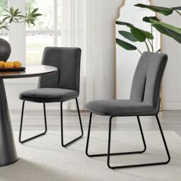 FurnitureboxUK Penrose Black Round Dining Table & 4 Halleyy Chairs in Dark Grey - thumbnail 8