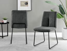 FurnitureboxUK Penrose Black Round Dining Table & 4 Halleyy Chairs in Dark Grey - thumbnail 9
