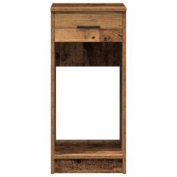 Berkfield Home Durable Computer Tower Stand with Drawer Old Wood 35x45x77 cm in Brown - Size: 35 x 45 x 77 cm - thumbnail 5
