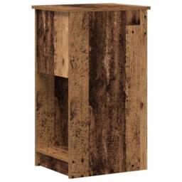 Berkfield Home Durable Computer Tower Stand with Drawer Old Wood 35x45x77 cm in Brown - Size: 35 x 45 x 77 cm - thumbnail 7