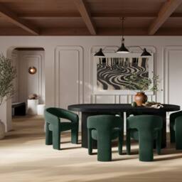 Lemon Pavilion Furniture Alba Indoor Dining Chair - Velvet - L52.5xW59xH75 cm - Forest Green - thumbnail 5