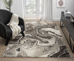 Desire Rugs Eleanor Modern Embossed Living Room Area Rug - Marble Design in Taupe - Size: 80 cm x 150 cm - thumbnail 5