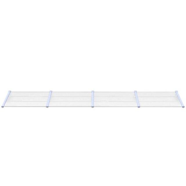 Berkfield Home Durable Door Canopy Grey & Transparent 396x90 cm Polycarbonate in Clear - image 1