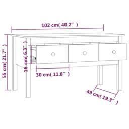 Berkfield Home Coffee Table Honey Brown 102x49x55 cm Solid Wood Pine - Size: 102 x 49 x 55 cm - thumbnail 9
