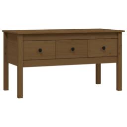 Berkfield Home Coffee Table Honey Brown 102x49x55 cm Solid Wood Pine - Size: 102 x 49 x 55 cm - thumbnail 1