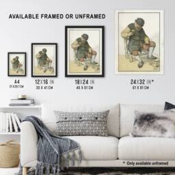 "Artery8 Cornelis Ploos van Amstel Seated Farmer with Jug Wall Art Print - Size: W12"" x H16""" - thumbnail 3